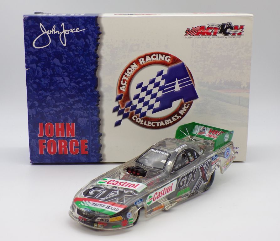 JOHN FORCE 2002 CASTROL GTX CLEAR CAR 1:24 NHRA DIECAST