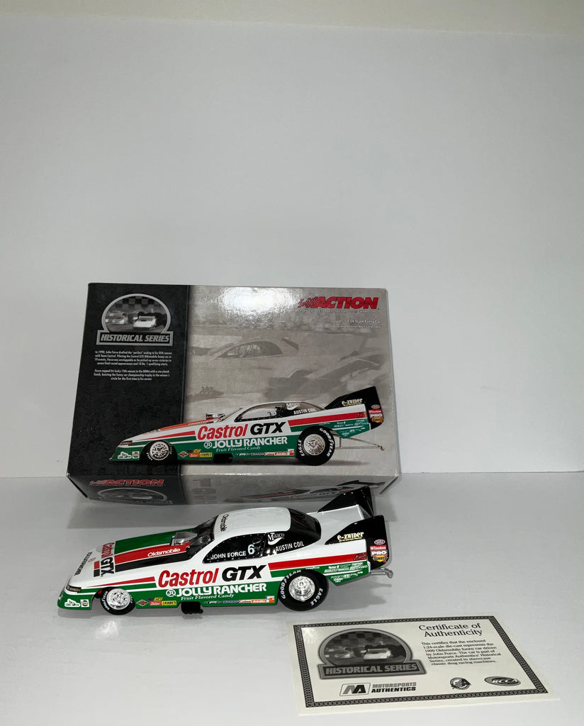 ミニカー John Force Castrol GTX Jolly Rancher Action Funny Car John Force Oldsmobile Castrol GTX Jolly