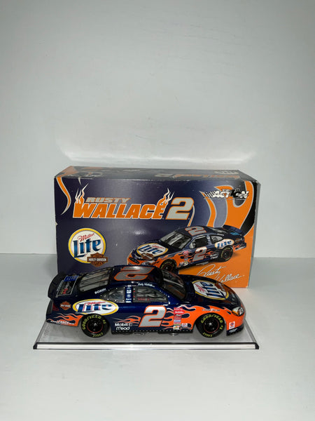 RUSTY WALLACE 2002 MILLER LITE/HARLEY DAVIDSON 1:24 NASCAR DIECAST - Action Racing Collectables