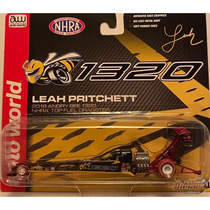 LEAH PRITCHETT 2018 ANGRY BEE 1320 "RED TIRE" DRAGSTER 1:64 NHRA DIECAST
